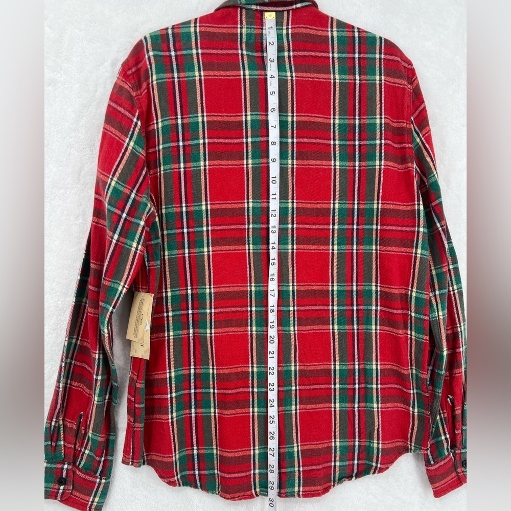 NWT Denim & Supply Ralph Lauren button up shirt Men US M red green plaid flannel - Picture 6 of 11